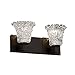 Justice Design Group Veneto Luce 2-Light Bath Bar - Dark Bronze Finish with Lace Venetian Glass Shade