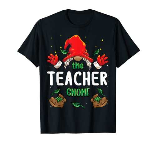Pijama de Navidad para grupo familiar de gnomo de profesor 2021 Camiseta