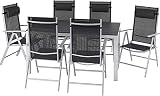 ib style®Polywood Gartengarnitur | Tisch+ 6X Klappstuhl Jamaica |pflegeleicht und witterungsbeständig | Tisch: 150x90cm