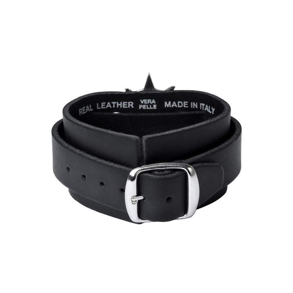Alchemy Gothic Baphomet Hombre Pulsera de Cuero Negro Piel