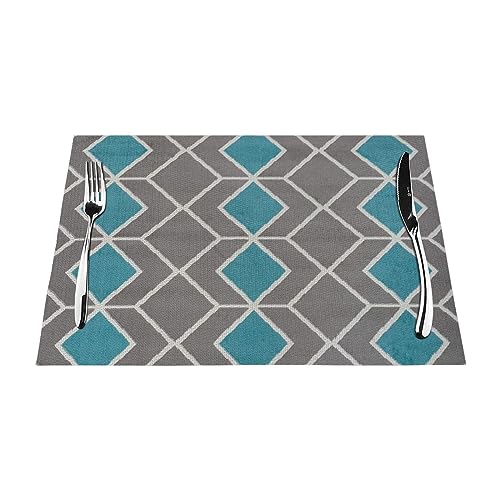 Lot de 6 sets de table PVC bleu gris antidérapant résistant chaleur 45x30 - 3