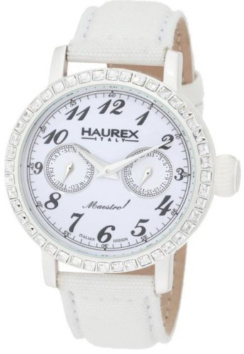 Haurex Italy 6W343DW1 - Reloj de Mujer de Cuarzo, Correa de Textil Color Blanco