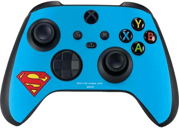Skinit Decal Gaming Skin Compatible with Xbox Series X Bundle - Officially Licensed DC Comics Superman Official Logo Design