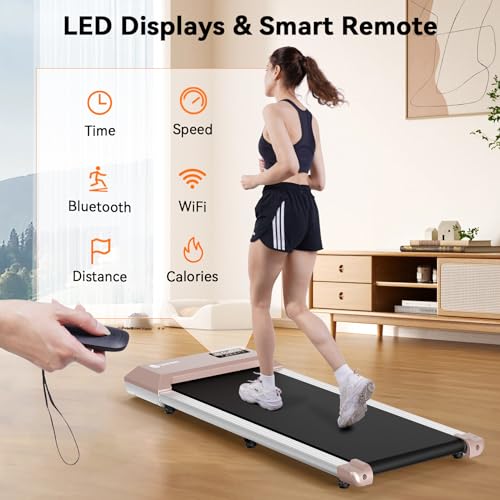 DeerRun 2024 Upgrade Treadmills for Home, Smart Raceable Powerful Quiet Walking Pad Treadmill, Remote Control & Smart App Desk Treadmill for Family Beginners, 300lbs Capacity, No-Assembly - Image 4
