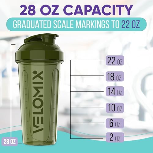 -2 Pack- 28 oz Protein Shaker Bottles for Protein Mixes - 2x Wire Whisk | Leak Proof Shaker Cups for Protein Shakes | Protein Shaker Bottle Pack | Shakers for Protein Shakes-Green&Black