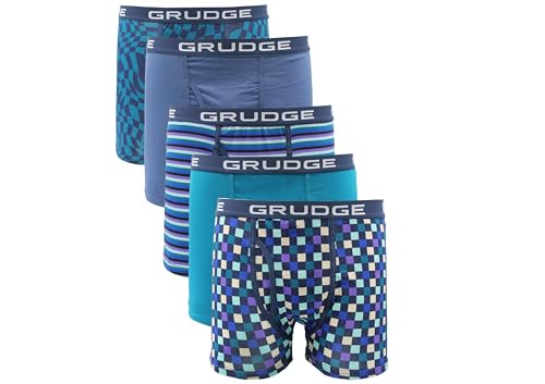 WEAR IF U DARE Mens Boxers Shorts (5 Pack) Multipacked Underwear Gift Set | Comfortable Stretch Cotton Mens Trunks Colourful Underpants Briefs Teal