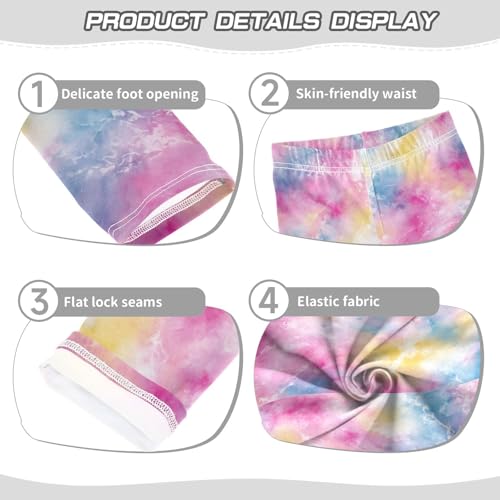 Boccsty Blue Pink Tie Dye Colorful Girls Leggings Kids Yoga Pants Dance Active Tights 4T3