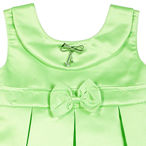 Image of SELVEL Baby Girls Frock Dress | Pleated Knee-Length Satin Dress (STN-PB-0361)
