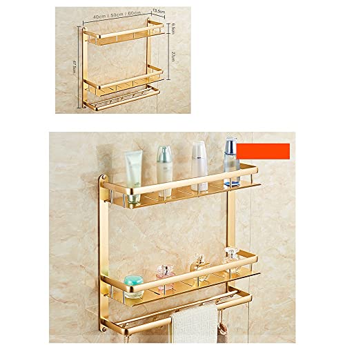 Rack solution de stockage double niveau avec porte-serviette pour douche - 4