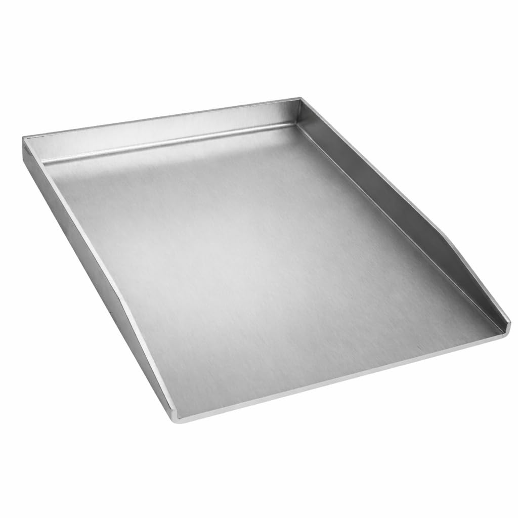 Bergfeld BBQ Grillplatte - Premium Plancha Set [30x40 cm] - 5mm massiver Edelstahl - 25% dicker als die meisten Planchas - inkl. 3er Grillspachtel-Set - auslaufsichere Ecken