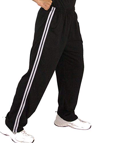 Crazee Wear Style MPPJ Relaxed Fit Solid Black with White Stripe for Men and Women