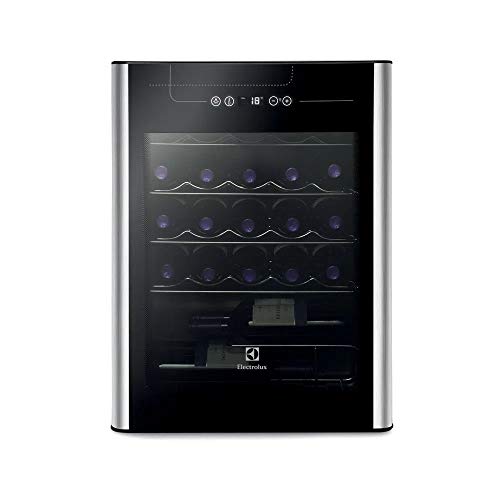 Adega Electrolux 24 Garrafas Uma Porta Preta Com Acabamento Em Inox (ACS24) 220V
