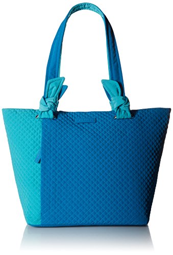 Vera Bradley Microfiber Hadley East West Tote Bag, Bahama Bay and Turquoise Sea
