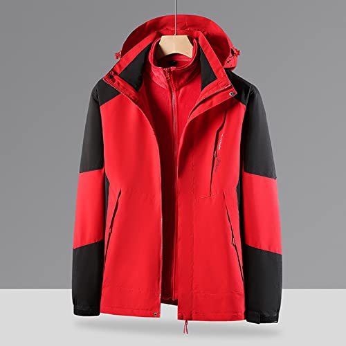 Warm 3 in 1 Women's Winter Zip Hooded Jacket Windproof & Waterproof