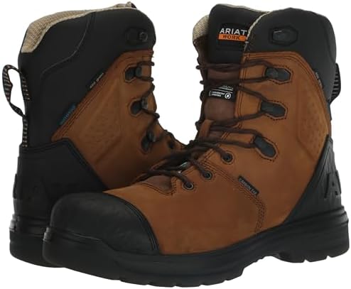 Ariat Mens Turbo Outlaw 8" CSA Waterproof 400g Carbon Toe Work Boot Barley Brown 10 | Image 6
