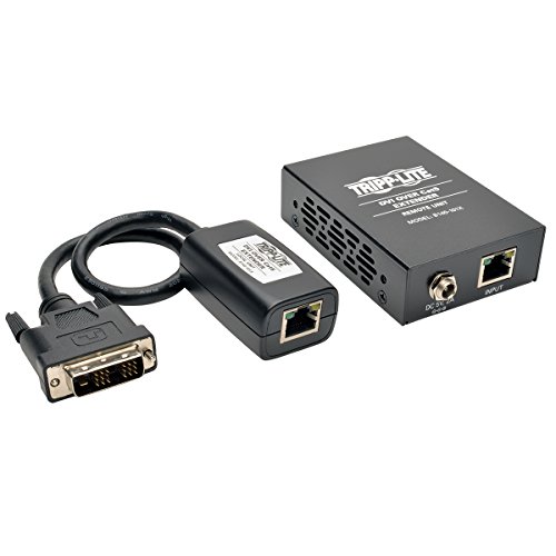 Tripp Lite DVI Over Cat5 / Cat6 Ethernet Cable Active Extender, Video Receiver and Transmitter, Extend up to 200 Feet / 60 Meters, 1920x1080 at 60Hz, 1-Year Warranty (B140-101X)