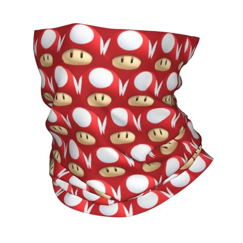 UUOEOOWU Bandana personalizada de dibujos animados de Super Mushroom Marioes, calentador de cuello para hombre, a prueba de viento, bufanda facial para senderismo, polaina para la cabeza