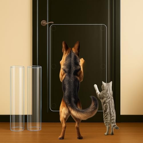 Dog Scratch Protectors for Doors 2-Pack 36 x 20'' Clear Cat Scratching Guard Protection Easy Install on Wall Window Glass Screen & Sliding Doors Furniture Indoor/Outdoor