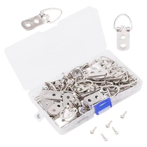 Image of 50pcs d Picture Hangers Metal Hooks for Hanging Artwork Hardware for Easy Installation Plaster Walls for Photos Paintings and Exhibitions