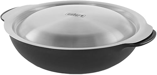 Weber 8856 - Sistema de wok para barbacoa (hierro fundido, 15.9 x 13.9 x 5.5in), color negro