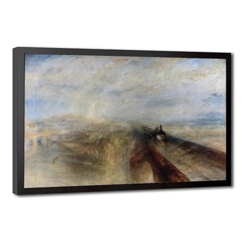 Toile Turner Pluie Vapeur Vitesse grand tableau encadré salon chic
