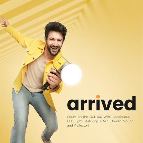 Image of DIGITEK (DCL-100 WBC) 100W Bi-Color Continuous LED Light with Mini Bowen Mount & Reflector, 2700K-6500K+200 Color Temp, 20FX Modes, 97+ CRI, 0-100% Brightness, APP Control, Lighting for Videography