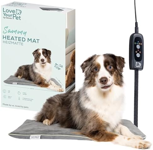 Beurer Love Your Pet Heizmatte L Sammy für Hunde und Katzen, 65 x 50 cm | Elektrisch beheizte Wärmematte mit Timer, große Hundedecke, XXL Heizkissen waschbar bei 30°C, kratzfest un