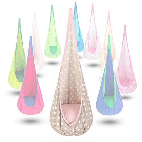 Schaukelsitz für Kinder, Schaukel für Kinder, aufblasbares Kissen, aus PVC, für drinnen und draußen, tragbar, langlebig Cover