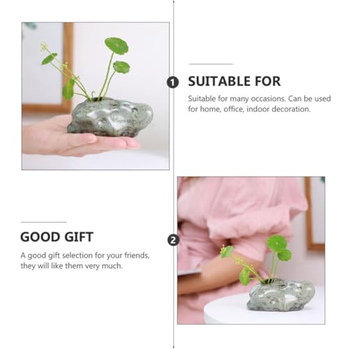 Mini jarrones de cerámica verde decorativos pequeños para flores y manualidades 4