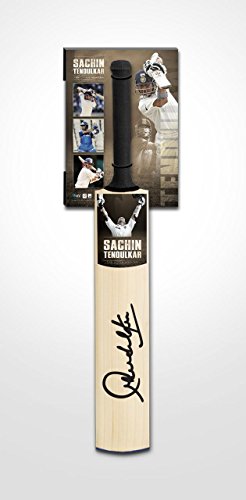Image of Sachin Tendulkar Signed Bat with Wall Hook (Brown)