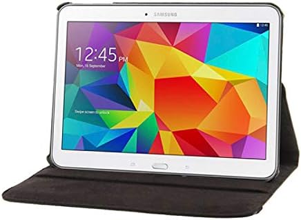 subtel® Book Tablet Case with Stand Compatible for Samsung Galaxy Tab 4 10.1 (SM-T530 / SM-T531 / SM-T533 / SM-T535) Synthetic Leather Protective Folding Flip Folio Wallet Tri Fold Bookcase Cover Sleeve - Black