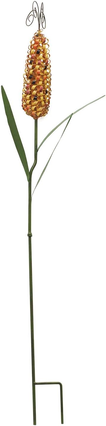Metal Corn Stalk Garden Stake Fall Decor, Autumn Harvest Decoration Garden Yard Lawn Art Outdoor Thanksgiving Decoration 41 Inches H (Metal Corn Yard Decor A)