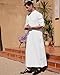 NANAMEEI Kaftan Long Sleeve Men Thobe Islamic Caftans for Men Long Gown Thobe White XL