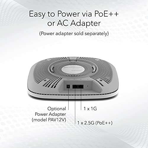 Image of NETGEAR Cloud Managed Wireless Access Point (WAX630) - WiFi 6 Dual-Band AX6000 Speed | Up to 600 Client Devices | 802.11ax | Insight Remote Management | PoE++ Powered or AC Adapter (not Included)