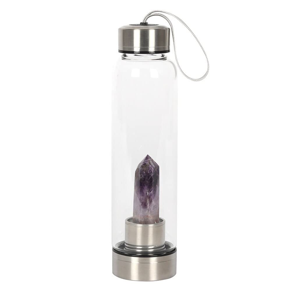 Something Different Amethyst Glass Water Bottle - 18oz - Purple