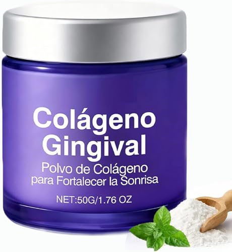 Polvere dentifricia al collagene, igiene orale naturale, rinforzo dello smalto e supporto gengivale, senza fluoro, senza SLS, menta, 50 g.,1pc