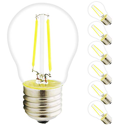 6 lampadine a LED G45, 2 W, E27, sostituisce