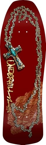 Powell Peralta Ray Underhill Cross Reissue Skateboard Deck, Burgundy/Gold Foil,...
