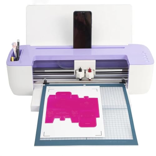 Electric Die Cutting Embossing Machine, Automatic Desktop Craft Tool, 10-300mm/s Speed, Ideal for Cardstock and Fabric, Compact Design for Home and Workshop