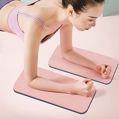 Grasary 2Pcs Yoga Knee Pads Double Sided Non-Slip Elbow Cushion Pads Protective Kneeling Pad Joints Care Soft Elbow Support Cushion Home Gym Fitness Mats Workout Equipment Blue Pink 2Pcs #TOP1
