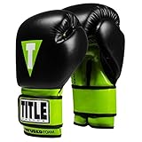 Title Boxing Infused Foam Dignity Training Gloves, Black/Lime Green, 16 oz