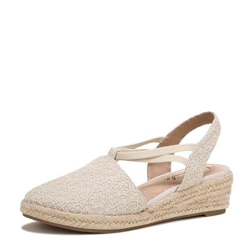 LifeStride Womens Katrina 2 Espadrille Wedge Natural Crochet 12 W