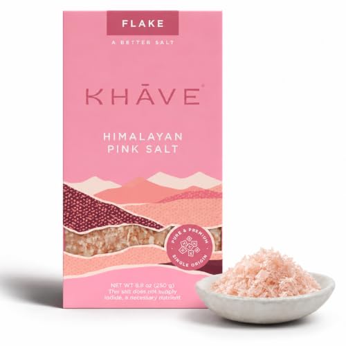 KHAVE Flake Grain Himalayan Pink Salt for Cooking &amp; Baking, 8 oz/250 gm