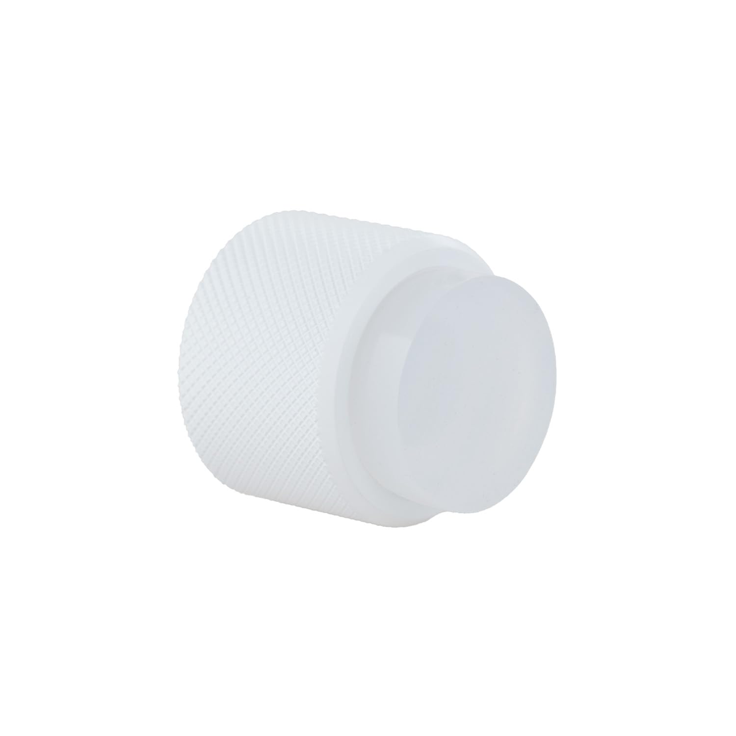 EVI Herrajes | Design Wall Door Stop - Diamond Knurling - 28x28 mm - White Lacquered Steel - Adhesive and Screw Mounting