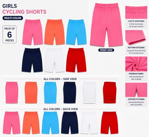 Image of MERIDA Cotton Cycling Shorts for Girl's (Pack of 6)