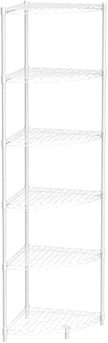 Miniatura 4 de Estantería de alambre de esquina de metal NSF de 6 niveles, capacidad de 420 libras, ajustable, con patas niveladoras y revestimientos de estantes,