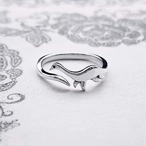 Cute Dinosaur promise Ring Opening Adjustable Matching Ring For Women Best besties Gift (Stegosaurus + long-necked dragon)4