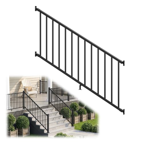 BLIKA 36 in H. x 6 ft W. Aluminum Stair Railing Kit Matte Black Powder Coat