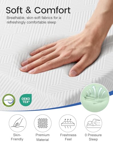 King Size Mattress 12 Inch, Firm Memory Foam Mattresses in a Box for Back Pain Relief, Pressure Relief Cool Sleep with Gel Foam, Removeable Fiberglass Free Cover, CertiPUR-US Certified 80"x 76" — view 3