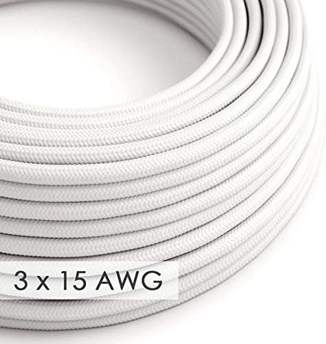 Extension Cord - Round White Rayon RM01-15/3 AWG - 50ft